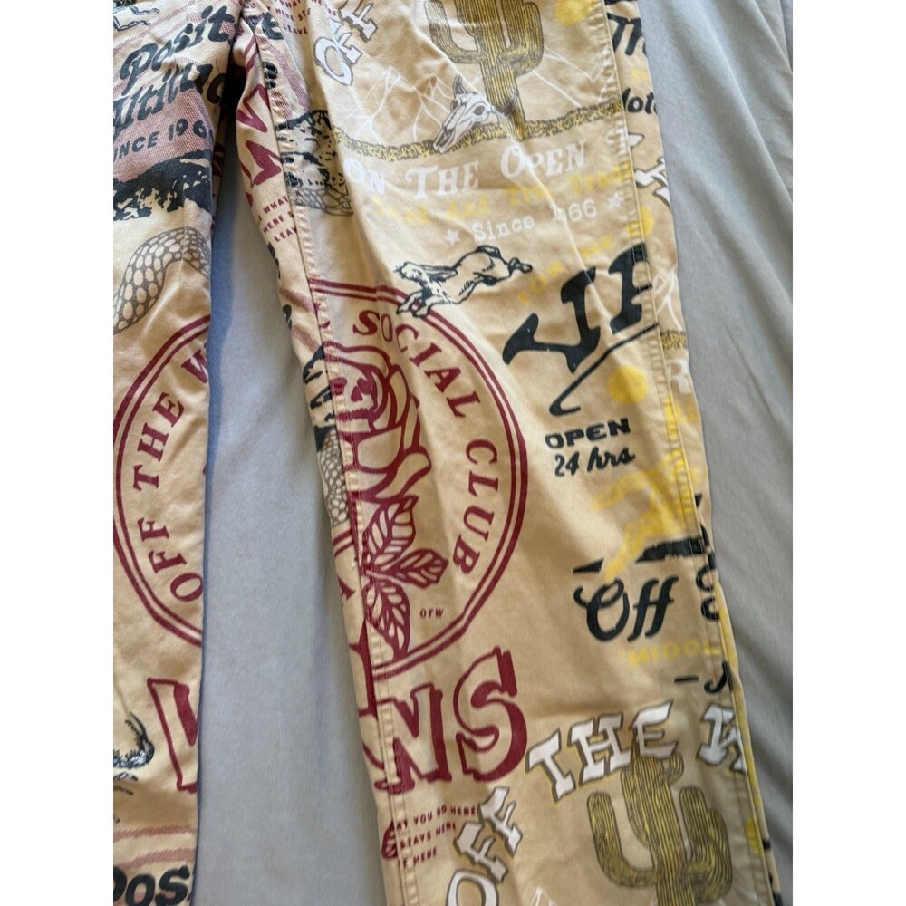 Vans Pants Mens 34 Drill Chore Carpenter All Over Print Loose Fit Off The Wall - Picture 9 of 12